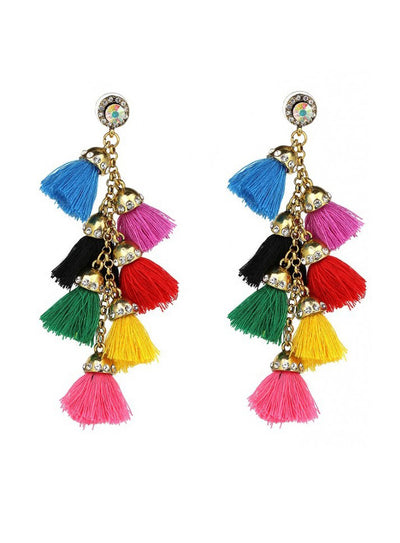 Colorful Fringe Earrings - Regina's Desire Swimwear