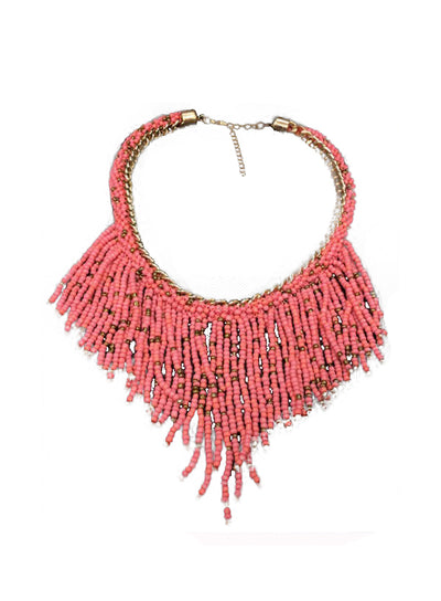 Bohemian Long Tassel Beads Choker Necklace - Regina's Desire Swimwear