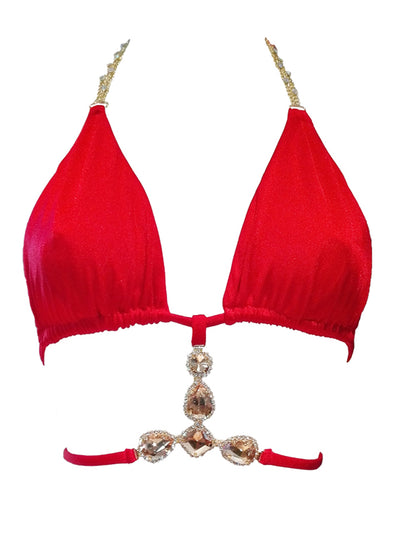 June Triangle Top - Red - Regina's Desire Swimwear