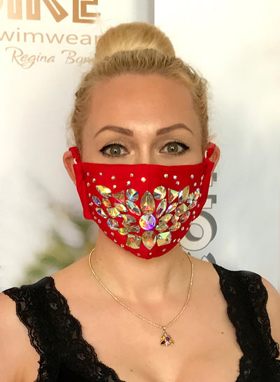 Shine Crystal Mask - Red - Regina's Desire Swimwear