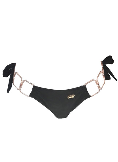 Tessa Tie Side Bottom - Black - Regina's Desire Swimwear